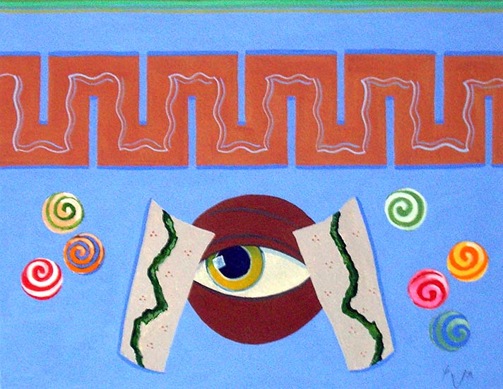 Joan Anderson and associates; painting on silk with found objects.