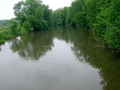 a photograph of the Cuyahoga River in Ohio.